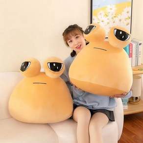 포우 대형 인형 쿠션 외계인 슬픈눈 달팽이 pou, 브라운, 1개, 55cm