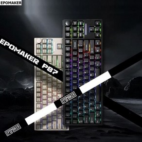 [청이스토어] 에포메이커 EPOMAKER P87 기계식 키보드 알루미늄 Gasket구조 RGB 3모드 무선 블루투스, 블랙-얼룩말축