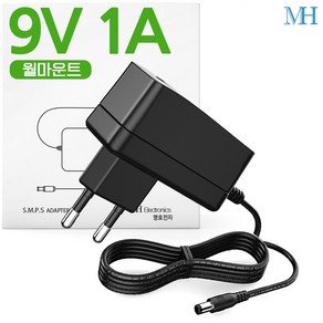 명호전자 9V 어댑터 DC 9V 0.5A 500MA 1A 2A 3A 아답터, MH02_9V 1A 벽걸이형, 1개