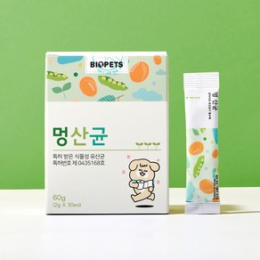 강아지 고양이 유산균 바이오펫츠 멍산균60g 30EA, 멍산균 1달, 무맛