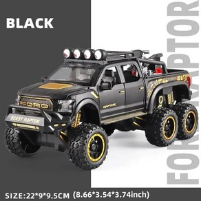 다이캐스트 1:24 F150 랩터 아연 합금 풀백 자동차 피규어 FORD, 블랙