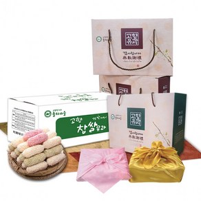 찹쌀유과 혼합유과 쑥 900g 300g 한과 백년초, 1개