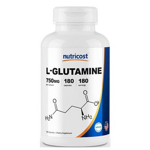 뉴트리코스트 L-글루타민 750mg 180캡슐 1서빙 750mg 180회분 L-Glutamine Capsules [180 CAPS], 1개