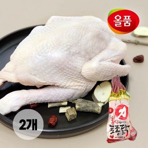 올품 홍삼먹여키운 토종닭 16호 (1.55kg) 2마리 국내산 + 부재료 2팩, 2개, 1.55kg