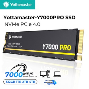 Yottamaste Y7000 PRO SSD PCIe Gen4x4 NVME 4TB 2TB 1TB 512GM.2 솔리드 스테이트 드라이브, 512GB, Y7000PRO