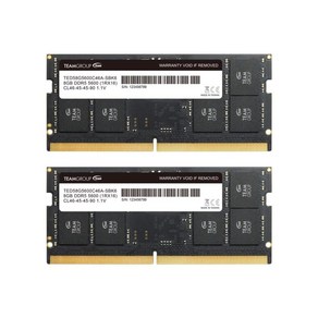 TEAMGROUP Elite SODIMM DDR5 64GB 2x32GB 5600Mhz PC544800 CL46 NonECC 언버퍼드 1.1V 262핀 노트북 메모리 모듈 램 T, 5600 CL46-45-45-90, 듀얼 채널, 16GB Kit (2x8GB), 2개