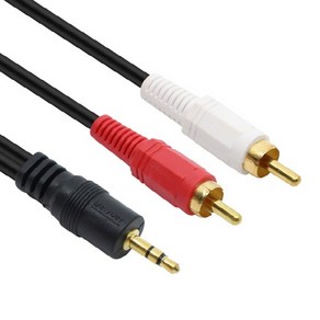 MBF AUX 3.5mm 스테레오 RCA 2선 스피커 앰프 연결 Y 케이블 오디오선 STEREO 1m~10m, 1m, 1개