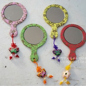 맘아트 DIY 한지거울 만들기 키트 전통 한지공예, A.빨강 금박 당초, 1개