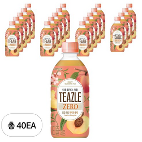 웅진 티즐 제로 피치우롱티, 500ml, 40개