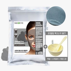 스킨아이 참숯 모공 에스테틱 프리미엄 대용량 모델링 팩 1kg +팩 도구 3종, 1개, 1개입