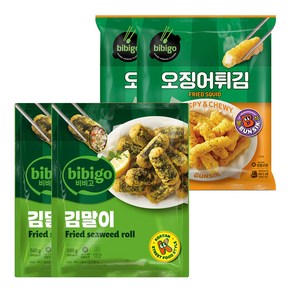 CJ 비비고 오징어튀김 180g x 2개 + 김말이튀김 500g x 2개, 1세트, 1.36kg