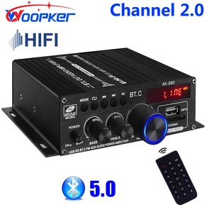 우퍼 사운드 앰프 채널 20 HIFI 블루투스 앰프 홈 디지털 오디오 12V3A AK380 AK370 AK280 AK270 AK170 차량용 베이스 트레블, 3)AK280