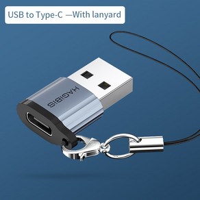 Hagibis USB Male to Type C Female 어댑터 Type C to A 충전기 케이블 변환기 fo iPhone 11 12 Mini Po Max Aip, 끈으로, 하나, 1개