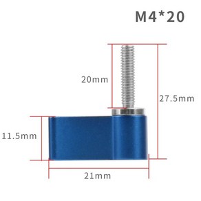 Dji 호환 OSMO 액션 카메라용 엄지 나사 어댑터 L형 핸드 트위스트 핸들 M4 수 20mm 길이 gopo 11, 03 Blue_02 No Logo, 1개