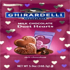 Ghiadelli Valentine's Day Milk Chocolate Duet Heats Bag - 5.9o 기라델리 발렌타인 데이 밀크 초콜릿 듀엣 하트 백 - 5.9온, 1개, 167g