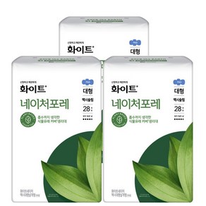 유한킴벌리 화이트 네이처포레 도톰 맥시슬림 대형28p x 3개, 28매입