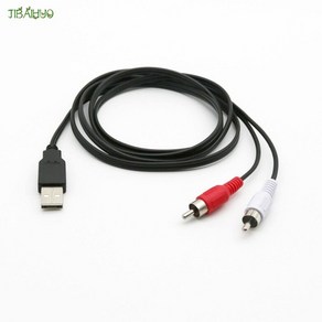 JIBAIHUO 1.5M USB To RCA 케이블 2.0 Male 3 Covete 스테레오 오디오 비디오 텔레비전 어댑터 와이어 AV A/V TV, [01] 1.5M, [02] USB male to 2RCA mal