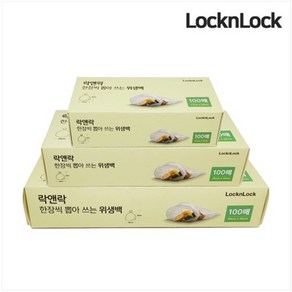 락앤락 일회용 비닐 신선하게 보관하는 롤백 위생백 위생장갑 지퍼백 사이즈, 위생백 170*250mm 100매, 1개