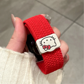 TYREUS 큐티 키티 산리오 애플워치 스트랩 수공시게줄 7세대 10세대 호환, 41mm(7-9세대), 스타라이트, 1개