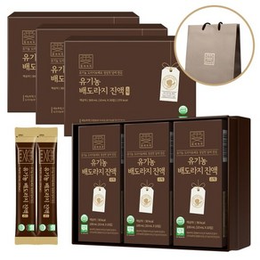 [몸애쏙쏙] 유기농 배도라지진액스틱 30포 3박스 (쇼핑백 포함), 300ml, 3개