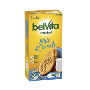 벨비타 브랙퍼스트 밀크 시리얼 통곡물 비스켓 Belvita Beakfast Biscuits Milk Ceeals, 300g, 1개