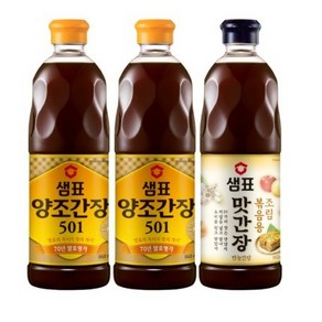 샘표 양조간장 501 860ml x 2p + 맛간장 조림볶음용 860ml, 2.58L, 1세트