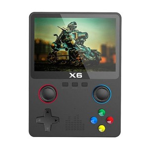 2023 새로운 X6 35 인치 IPS 화면 휴대용 게임 플레이어 듀얼 조이스틱 11 시뮬레이터 GBA 비디오 콘솔, [02] Black, 02 Black