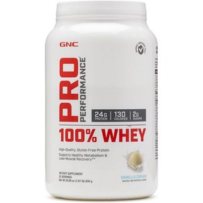 GNC 프로 퍼포먼스 WHEY 프로틴 단백질 바닐라 크림 파우더 850g 25회분, 1개