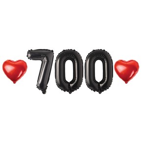 700일 숫자 하트 풍선 세트, 04.블랙 700