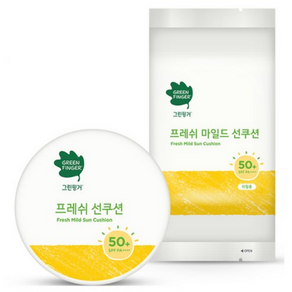 그린핑거 프레쉬 마일드 선쿠션 세트 본품 12g + 리필 12g SPF50 PA++++, 24g, 3세트