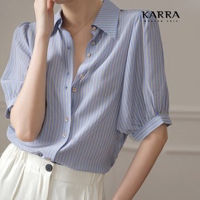 KARRA (77까지)스퀘어버튼하프블라우스_A4M0005