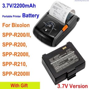 Cameon Sino 휴대용 프린터 배터리 PBP-R200 Bixolon 3.7V 버전용 2200mAh, 한개옵션0, 1개