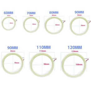 자동차 LED 엔젤 아이 서클 COB 안개등 일광 1 개, 04 60MM_04 geen, 1개