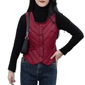 여성 패딩조끼 경량 슬림핏 포켓 레이스 퀼팅 베스트 Women's Vest