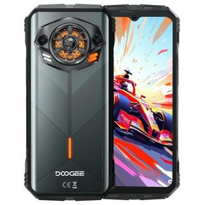 DOOGEE S 펑크 러기드 스마트폰 안드로이드 14 휴대폰 LED 라이트 6.58 인치 FHD + 34mm 16GB(6 + 10), 16GB, 03 geen