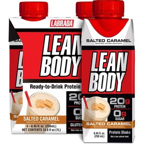 Lean Body 린 바디 음료 식물성 비건 바닐라 캐러멜 단백질 쉐이크, 1개