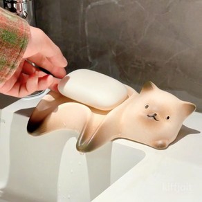 굿즈컴바인 스토어 고양이 비누받침대, 고양이 비누홀더
