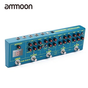 ammoon CUBE SUGAR 일렉트릭 기타 멀티 이펙트 블루 영국 규제 100-240V, 영국 플러그, 1개