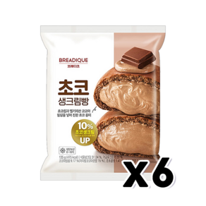 브레디크 초코생크림빵 간식베이커리 135g x 6개입