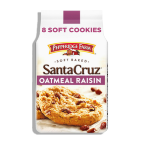 페퍼리지팜 산타크루즈 오트밀 레이진 쿠키 Peppeidge Fam Santa Cuz Soft Baked Oatmeal Raisin Cookies, 243.8g, 1개