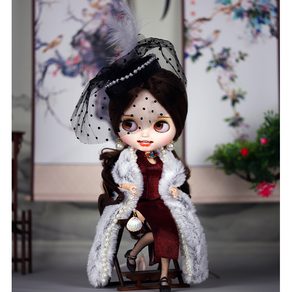 blythe 브라이스 의상 옷 레드 드레스 귀족 고풍 고딕 인형옷 블라이스 소품 랄라솜, 1개