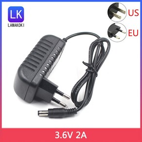220V DC 3.6V 2A 전원 코드 어댑터 2000mA 마사지 배터리 충전기 변압기, EU_3.6V 2A, 1개