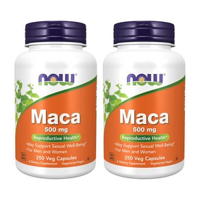 Now Foods 마카 Maca 500 mg 250 베지 캡슐, 2개, 250정