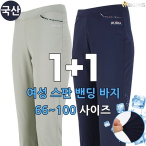 [더빅보스] RD여성스판밴딩바지 1+1 _ 쭉쭉 잘 늘어나 편안한 여성용 허리 밴드 트레이닝 바지