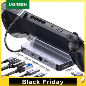 UGREEN 유그린 6-in-1 스팀덱 독 4K@60Hz USB C 도킹 스테이션 기가비트 이더넷 연결 지원 스팀덱 ROG 앨리 아이폰15 Pro/Pro Max와 호환됨