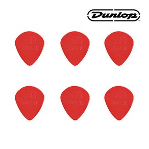 세트(6) 던롭피크 1.18mm 나이론재즈2 레드 Dunlop, 1개