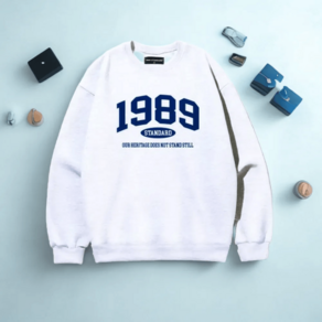 1989스탠다드 OUR 1989 맨투맨 (STMSTD-0004) 커플티 로고티 데일리룩