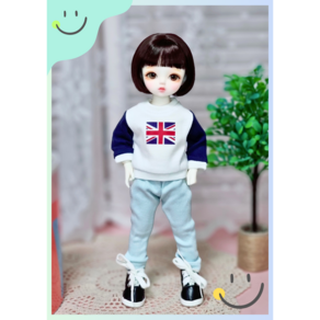 #USD 26cm 옷( 네이비 나그랑 맨투맨 )[마구샵]#구체관절인형#bjd#인형옷#유딩이#도리스돌#포켓돌, 뒷트임 없음(헤드분리O), 1개