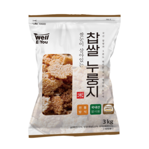 웰리유 쌀눈이 살아있는 국산 찹쌀 현미 누룽지 3kg 5분도 현미