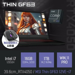 MSI Thin GF63 12VE-i7 [이벤트 한정특가 / 사은품증정]